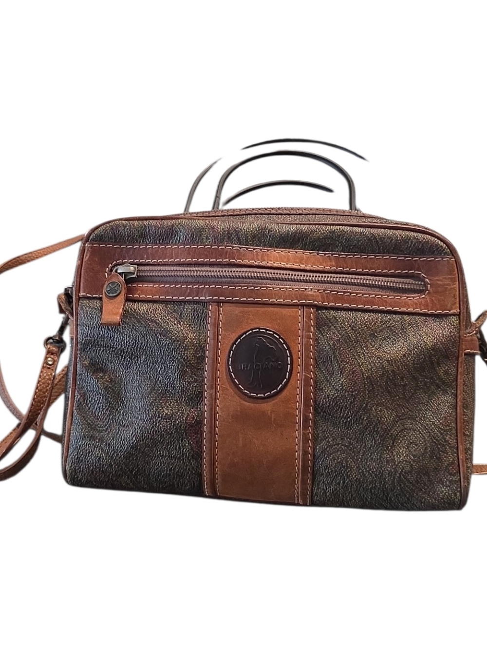 Braciano Brown and Dark Brown Crossbody Bag